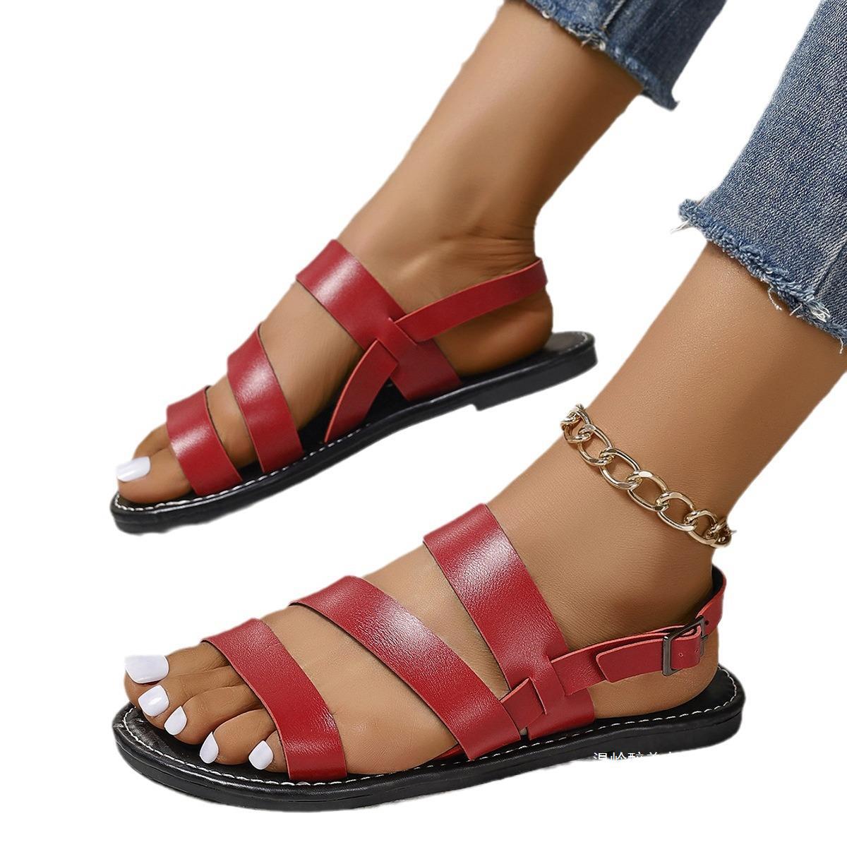 Women's Retro Buckle Beach Slippers sandals