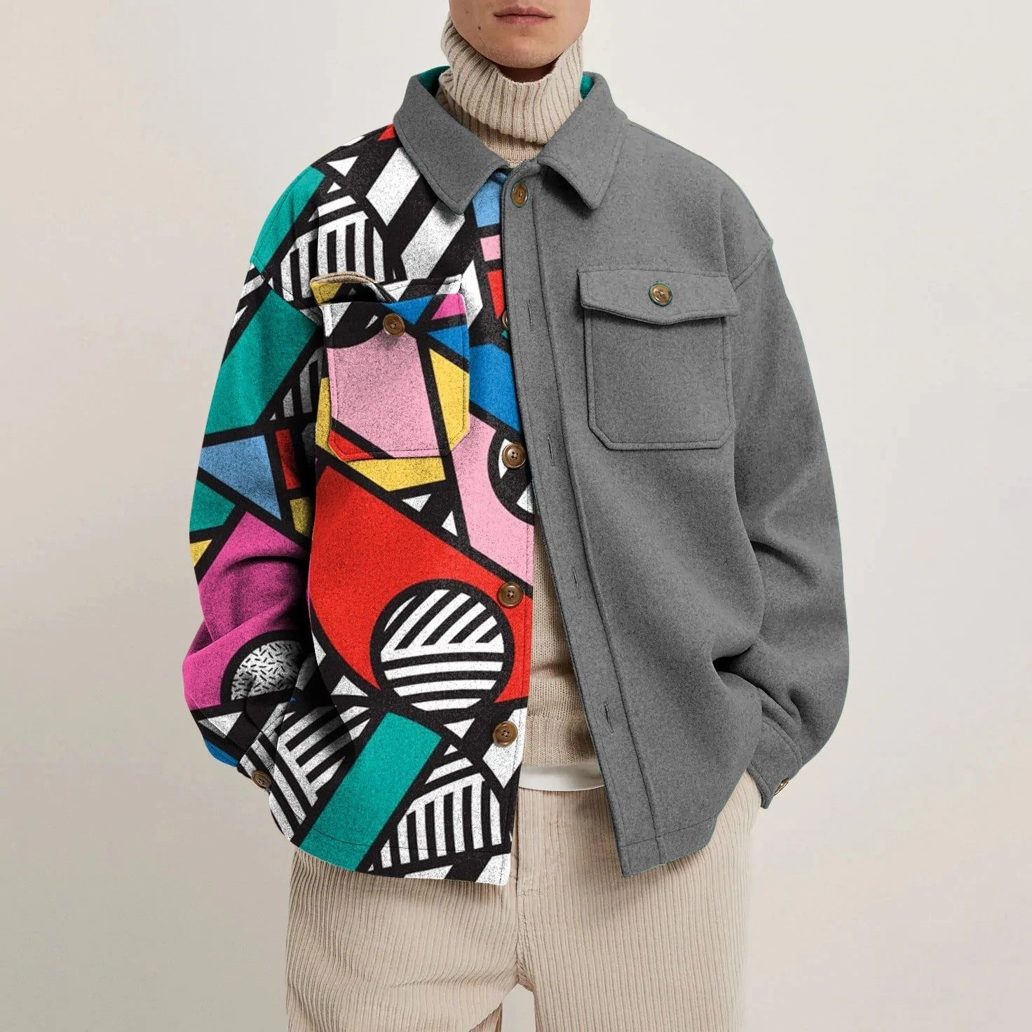 Men's Casual Vintage Fashion Splicing Coat