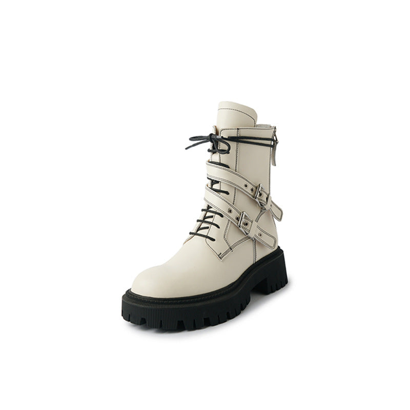 French British Style Thick Sole Boots