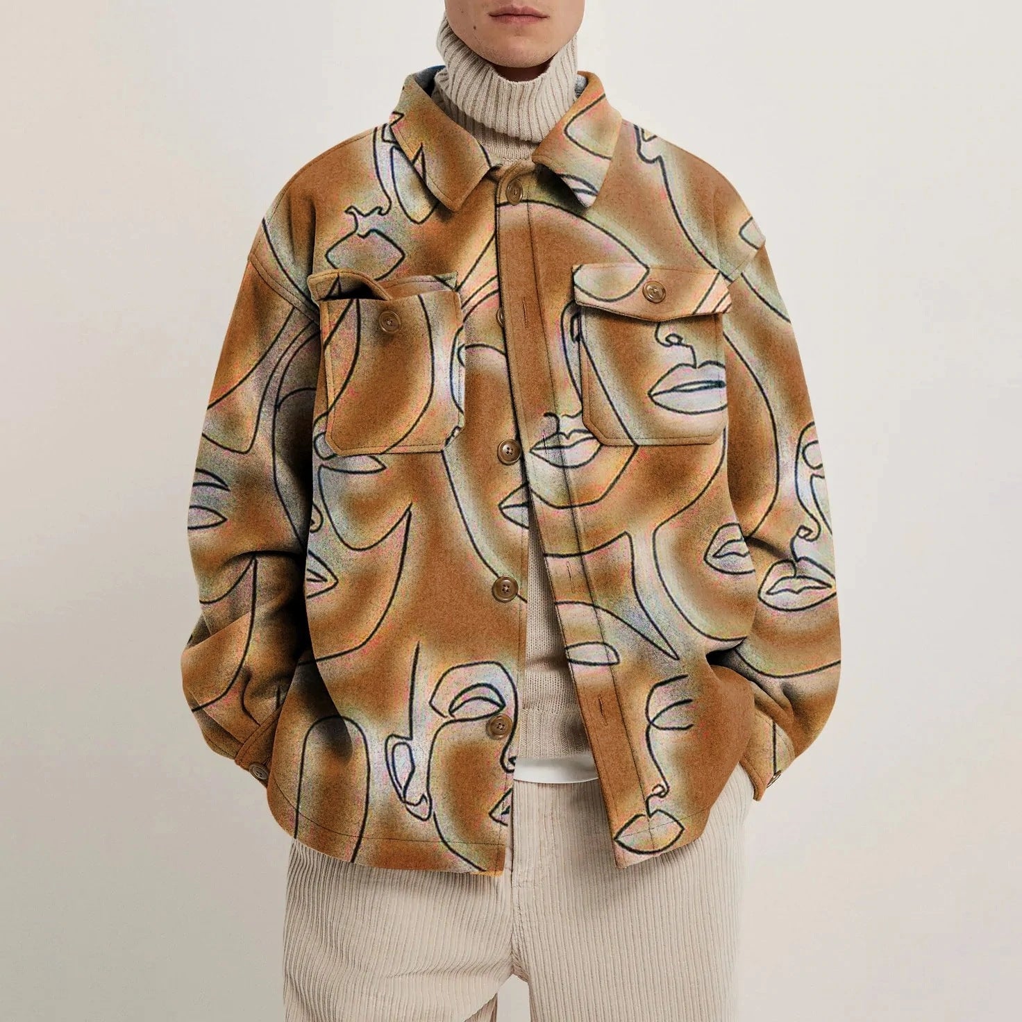 Men's Casual Vintage Fashion Splicing Coat