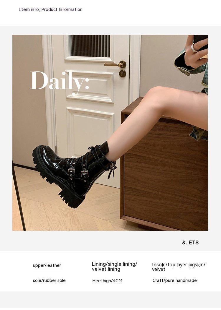 French British Style Thick Sole Boots
