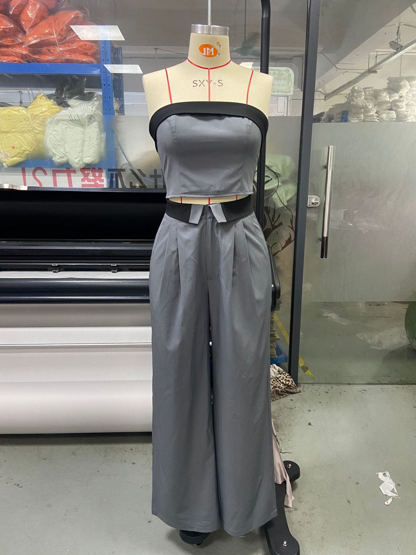 Two-piece Casual Fashion Vest Wide-leg Suit Pants