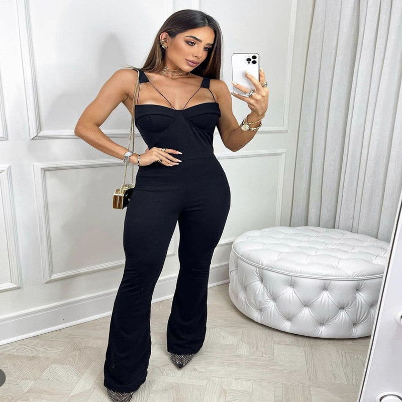 Women Backless Fashion Jumpsuit