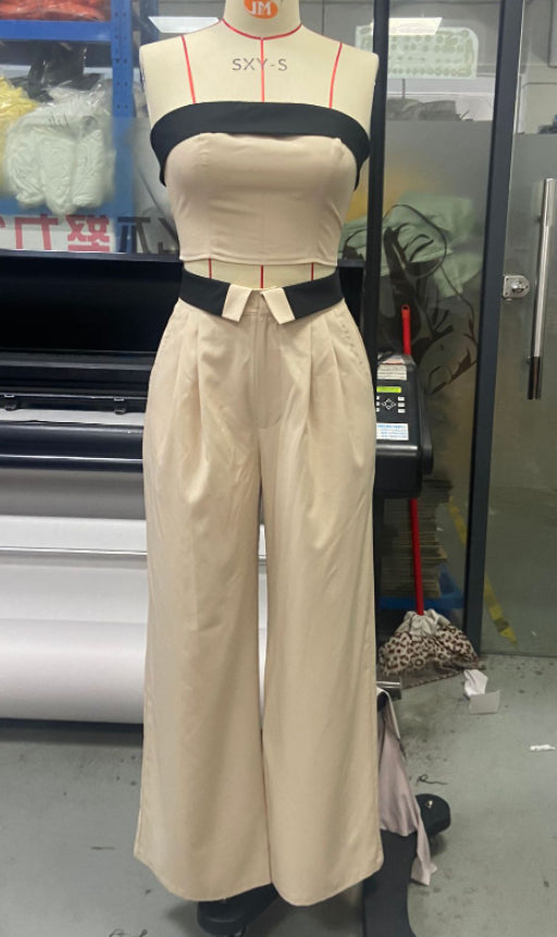 Two-piece Casual Fashion Vest Wide-leg Suit Pants