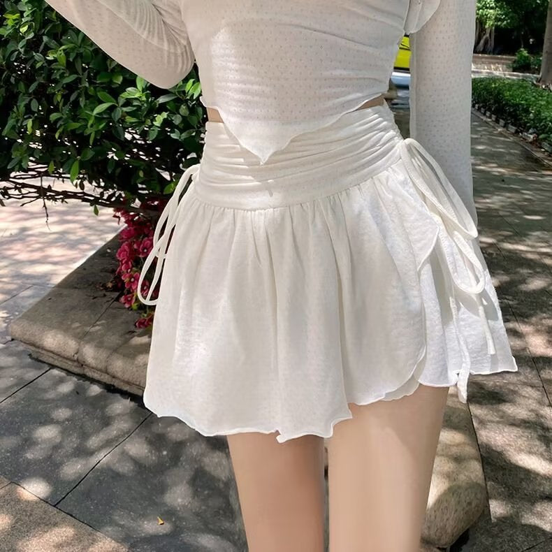 Sweet Bubble Skirt Women's Soft Drawstring