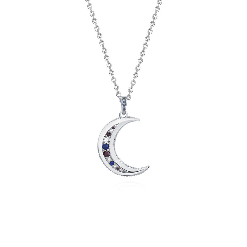 Female Yuanfan 925 Sterling Silver Moon Necklace