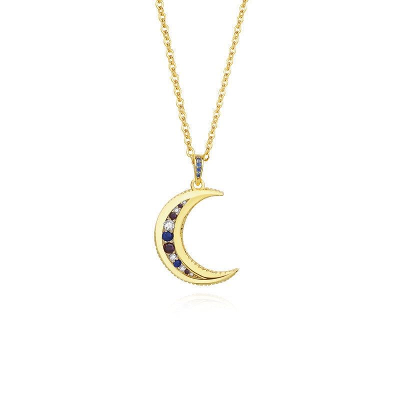 Female Yuanfan 925 Sterling Silver Moon Necklace