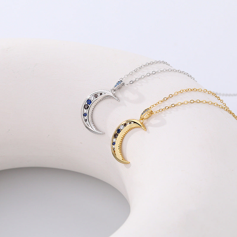 Female Yuanfan 925 Sterling Silver Moon Necklace