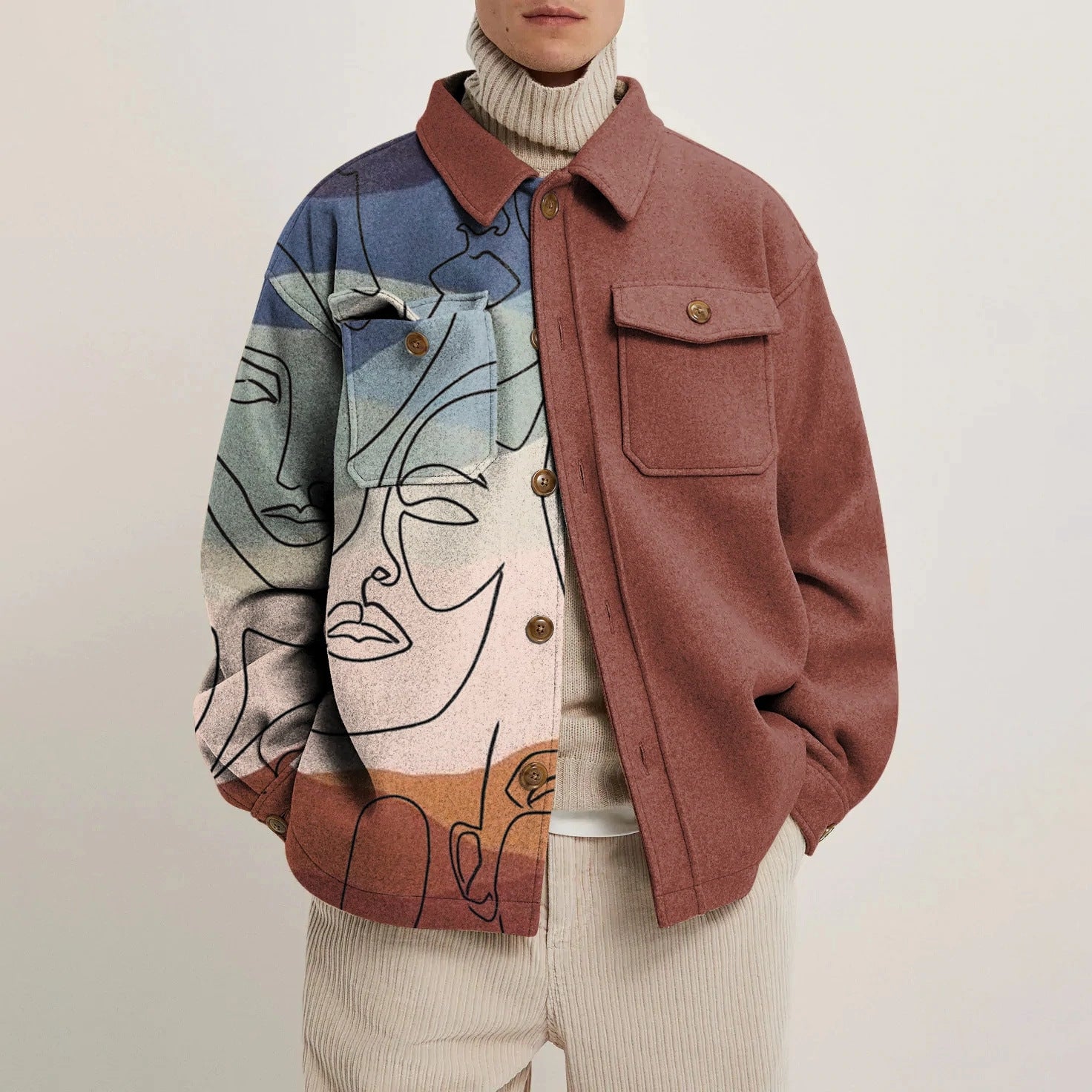 Men's Casual Vintage Fashion Splicing Coat