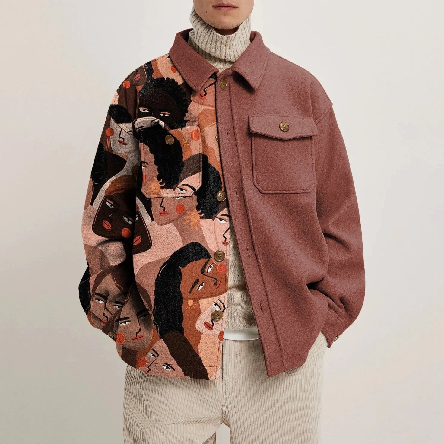 Men's Casual Vintage Fashion Splicing Coat