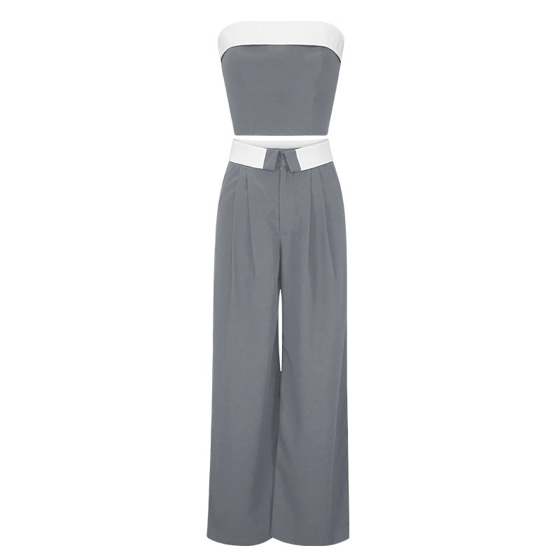 Two-piece Casual Fashion Vest Wide-leg Suit Pants