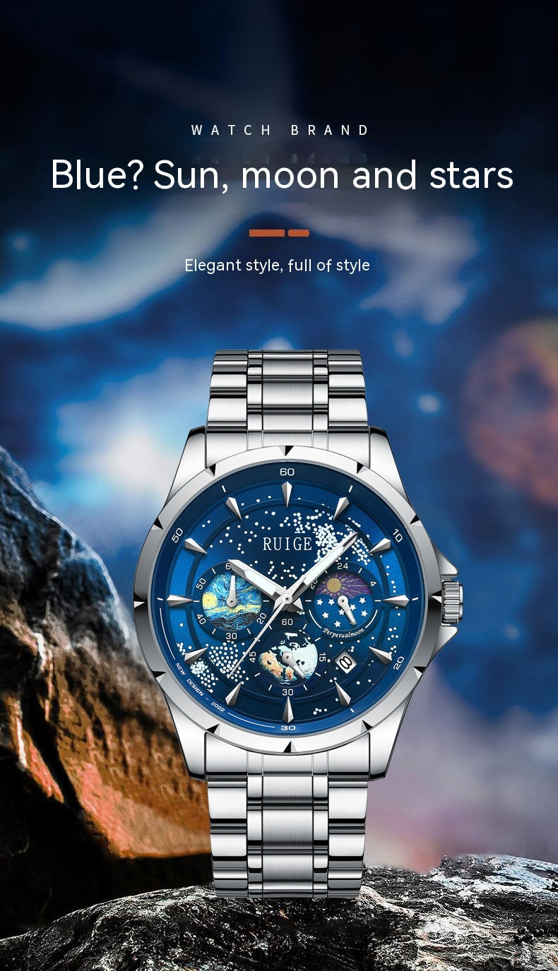 Star Sea Quartz Luminous Waterproof Men's Watch