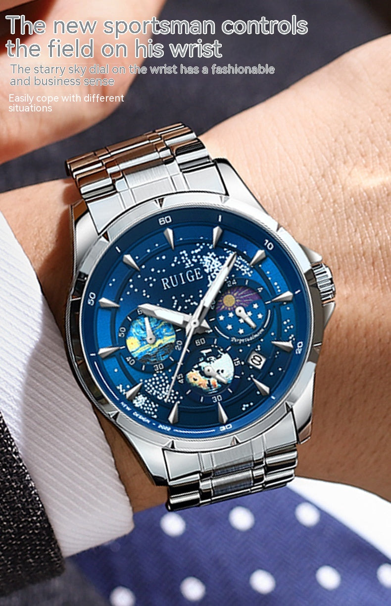 Star Sea Quartz Luminous Waterproof Men's Watch