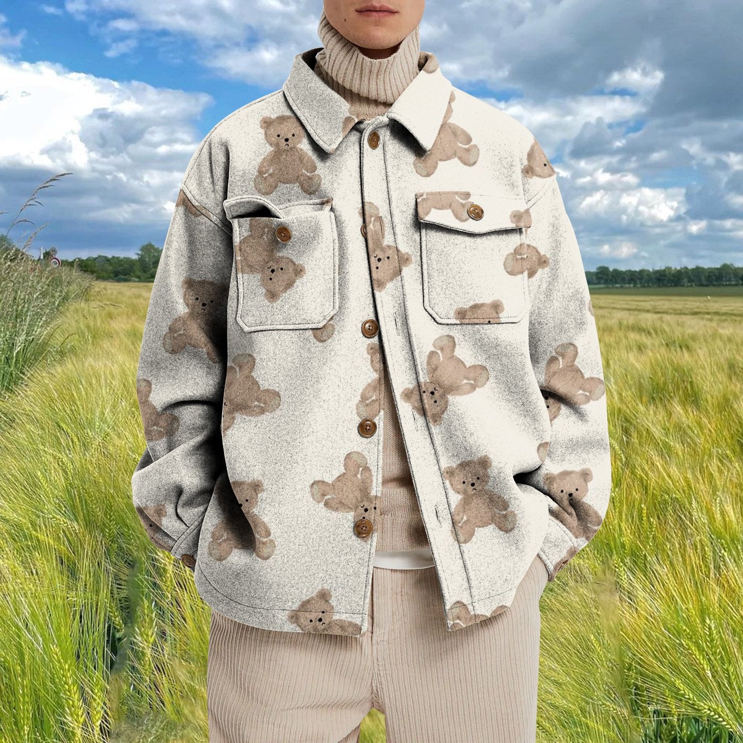 Men's Casual Vintage Fashion Splicing Coat