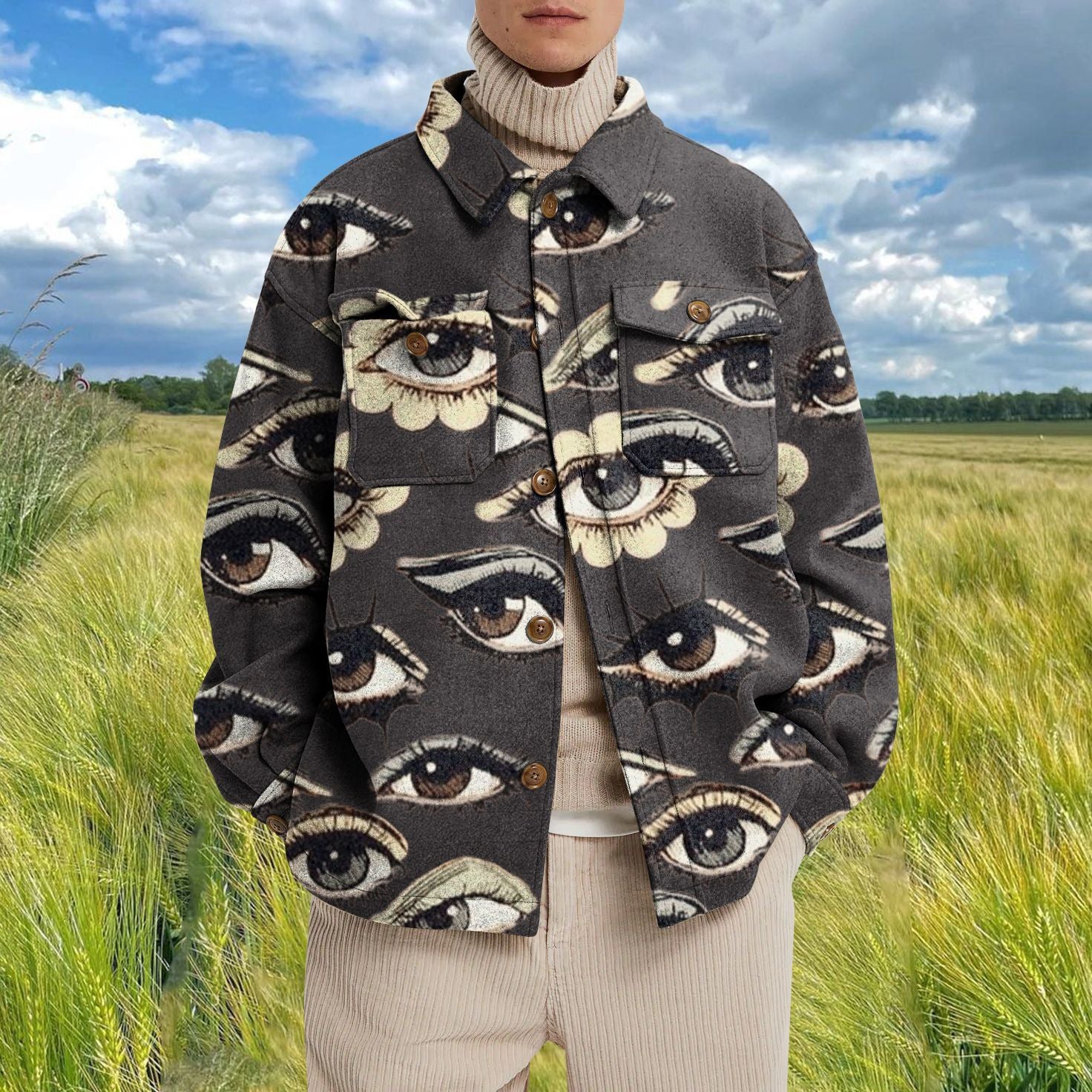 Men's Casual Vintage Fashion Splicing Coat