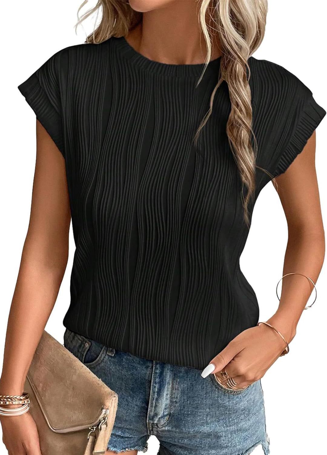Women's Fashion Tops Round Neck
