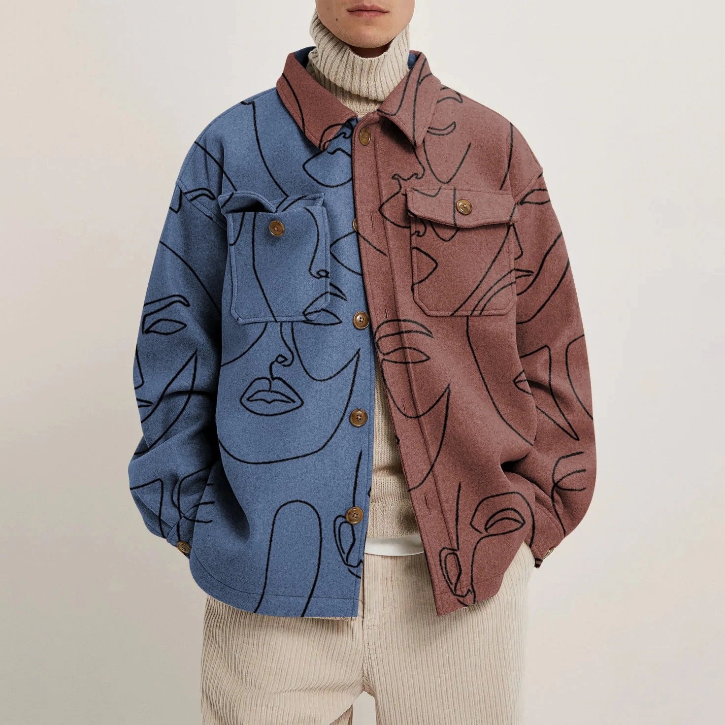 Men's Casual Vintage Fashion Splicing Coat