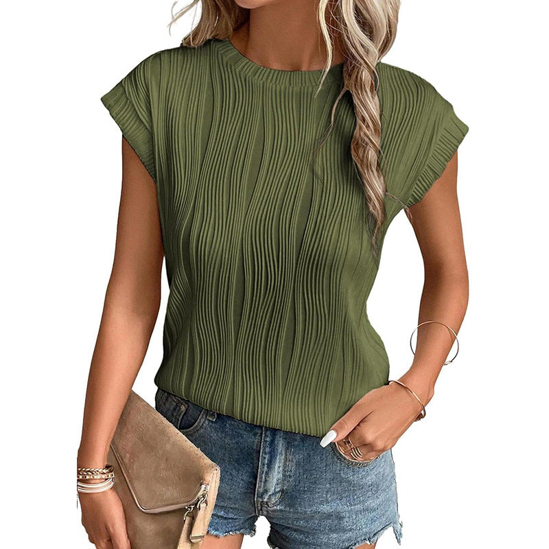 Women's Fashion Tops Round Neck