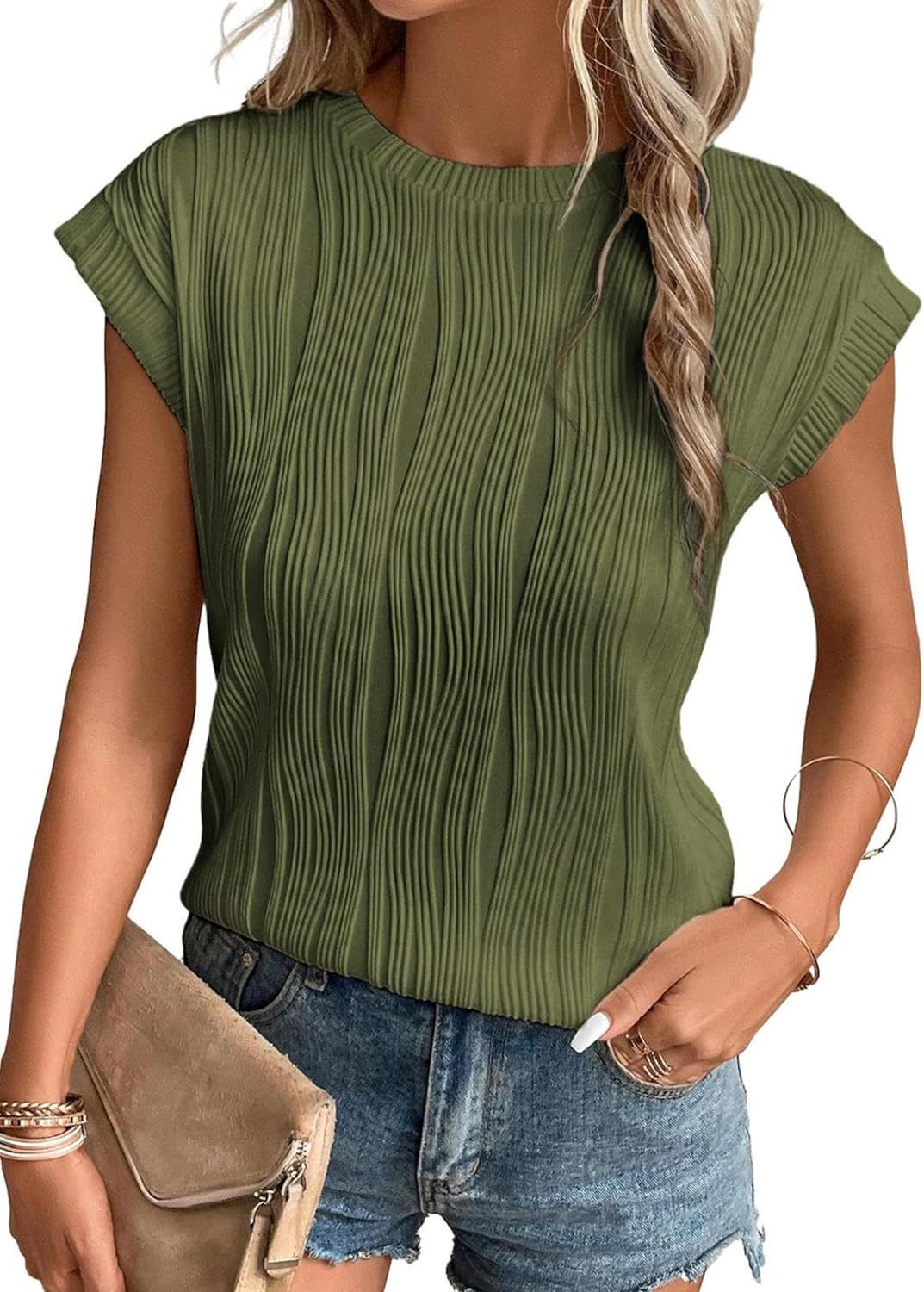 Women's Fashion Tops Round Neck