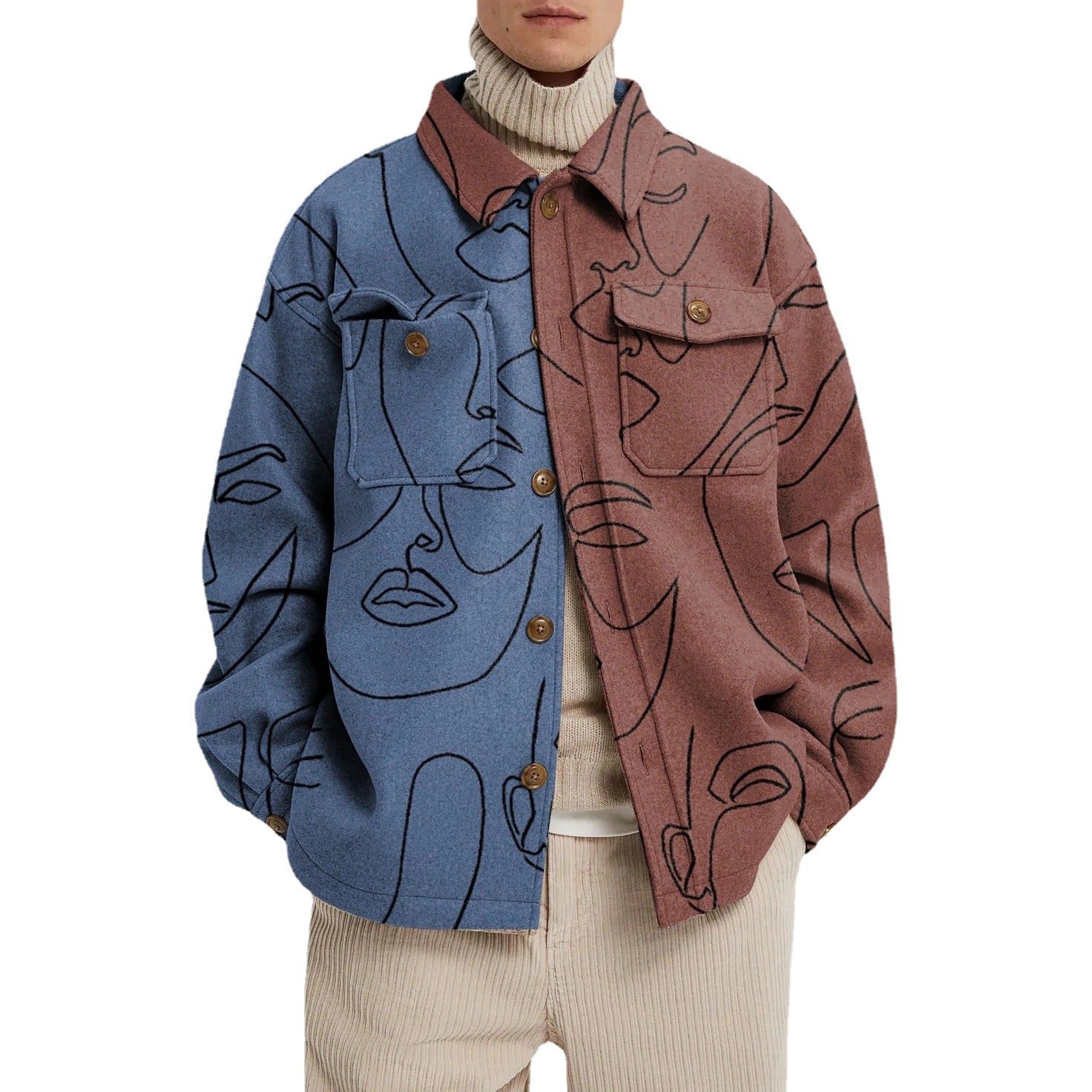 Men's Casual Vintage Fashion Splicing Coat