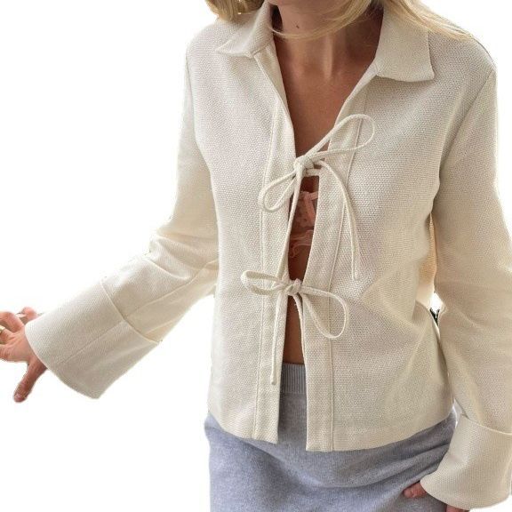 Lace-up Cardigan Single Wear Women's Jackets